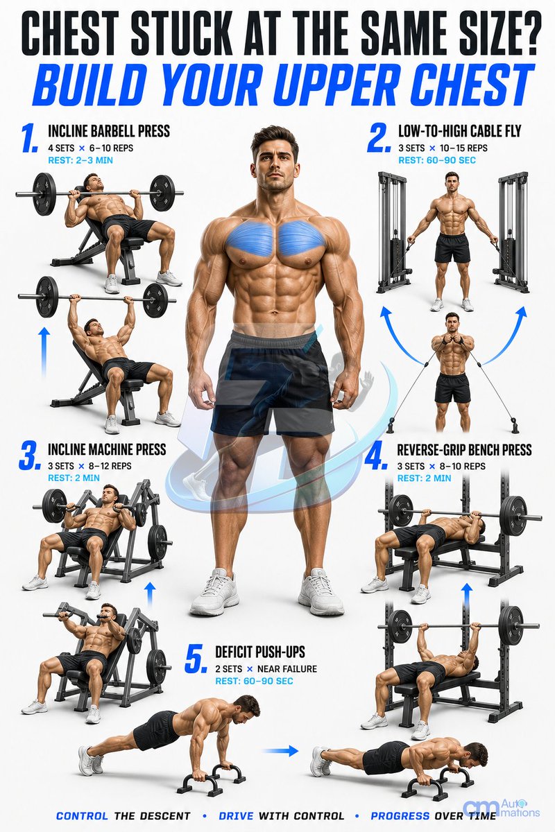 Fit_Decoded's tweet photo. Your incline press numbers can rise while chest growth stalls if reps get shallower. Keep the same bench angle and comfortable depth before adding weight. Are you lifting more or moving it less? #StrengthTraining #ChestWorkout #FitDecoded https://t.co/xXANdtFZ76