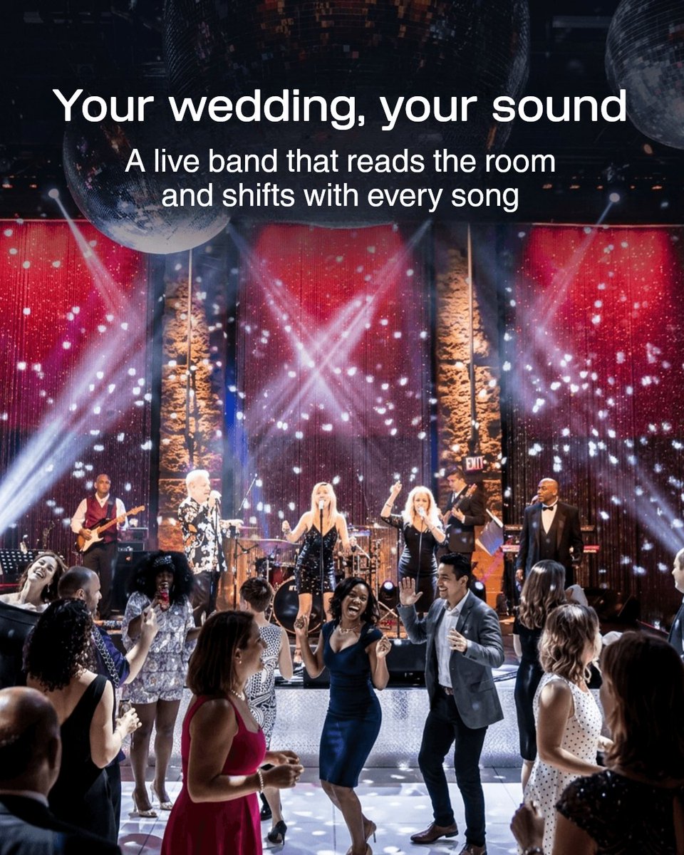 therfactorband's tweet photo. Worried your wedding music will feel generic?

A live band changes with the room, the couple, and the moment. That’s how a reception feels personal, polished, and alive.

Book now.

Trust your event to The R Factor. https://t.co/63PZCFwhrI https://t.co/VHv6zRYSRn