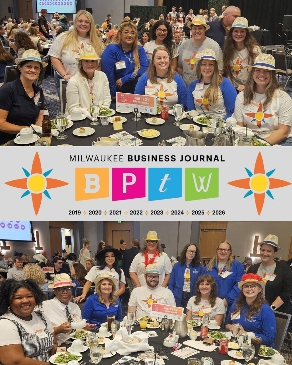 LifeNavOrg's tweet photo. Last week, we were honored to attend the Milwaukee Business Journal’s 2026 Best Places to Work event!! 2026 is the 8th straight year that Life Navigators has been voted a Best Place to Work. Thank you to our amazing staff who help create our successful culture. #MBJBPTW https://t.co/HYJamVDkMo