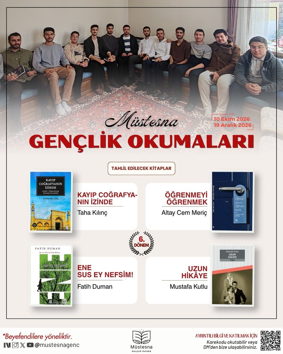 mustesnagenc's tweet photo. Yeni eğitim-öğretim dönemimiz hayırlara vesile olsun 🤲

Bu yeni dönemde yine Müstesna Gençlik Kulübü olarak programlarımız tüm hızıyla devam ediyor 🤩

Kulübümüzün bel kemeği olan kitap tahlil programımızı yine sizlerle beraber bu dönemde de canlandıracağız inşallah 📚

#mgo https://t.co/RLdoY5ajOO