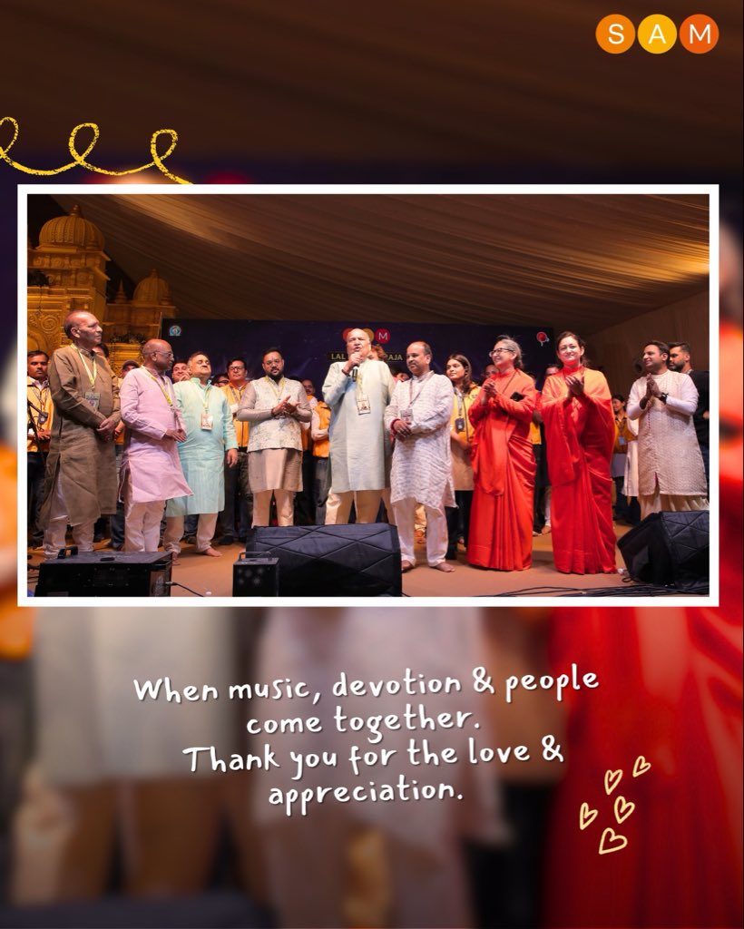 SAMWorkshops's tweet photo. [2/2] The evening was graced by Hon’ble CM of Delhi, Smt. Rekha Gupta Ji.

The trustees of Lal Bagh Ka Raja honoured Sadhvi Ruchi Bharti Ji and Sadhvi Dr. Shivani Bharti Ji.

For SAM, these moments reflect spaces where youth, culture, devotion and connection come together. https://t.co/klbc9oGClG