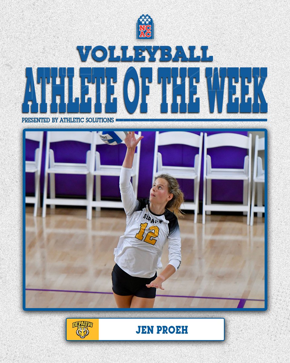 NCAC's tweet photo. Congratulations to Jen Proeh of DePauw for being named @NCAC Volleyball Athlete of the Week!

#NCACPride | #ncacvb

📰 https://t.co/AoF4bOagvW https://t.co/ih9QrSAYiJ
