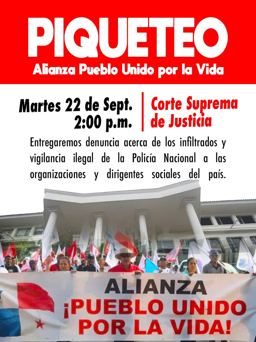 ClaridadPanama1's tweet photo. Hoy, martes 22 de septiembre, 2:00 pm https://t.co/BwQ1H7CYep