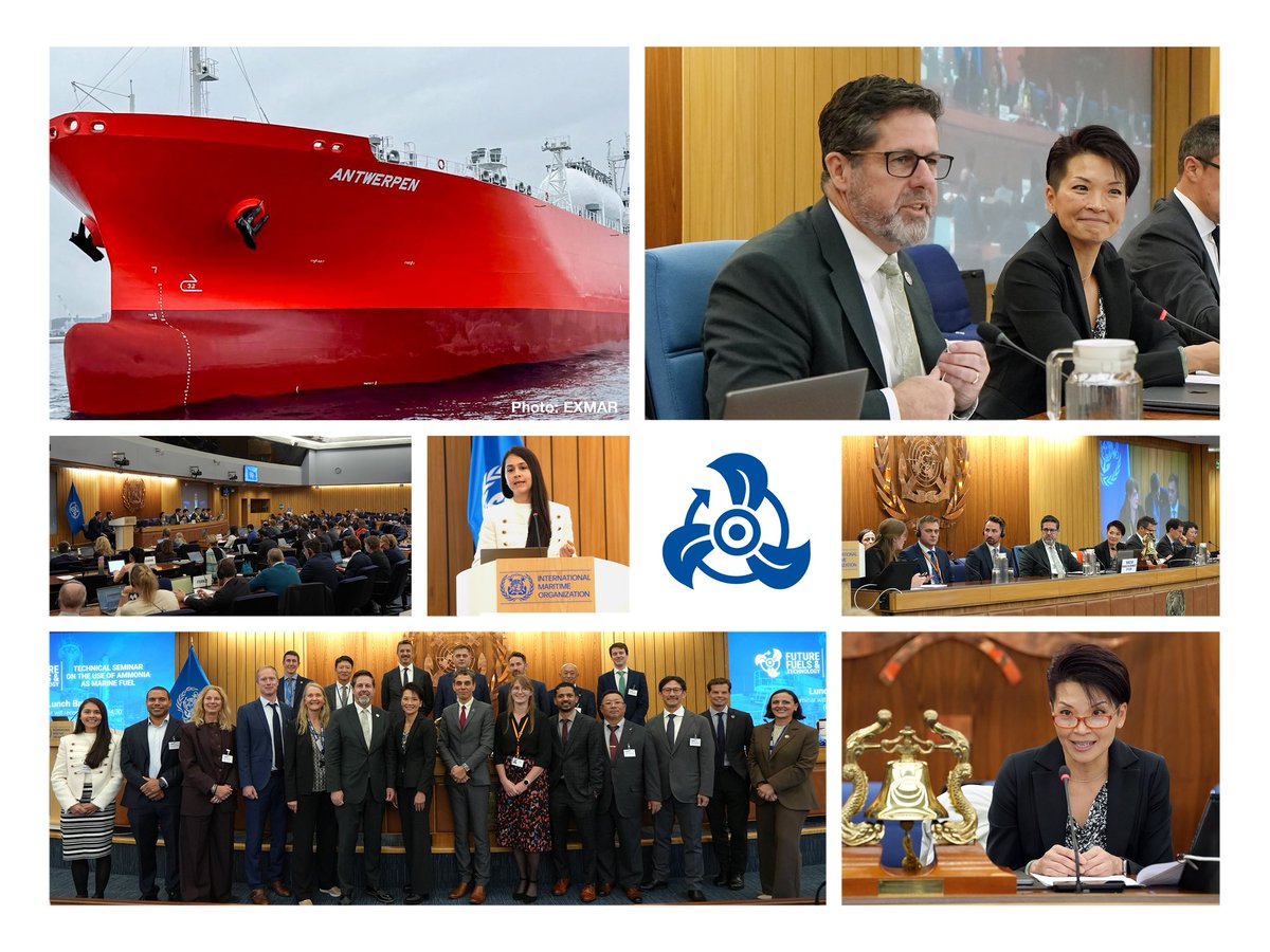 IMOHQ's tweet photo. Exploring the use of ammonia as marine fuel in shipping

International experts have shared their insight on the use of #ammonia as #marinefuel during an IMO technical seminar at IMO HQ, London.

🔗 Full story: https://t.co/DJR3XFDhjt https://t.co/i3MzxNbtvr