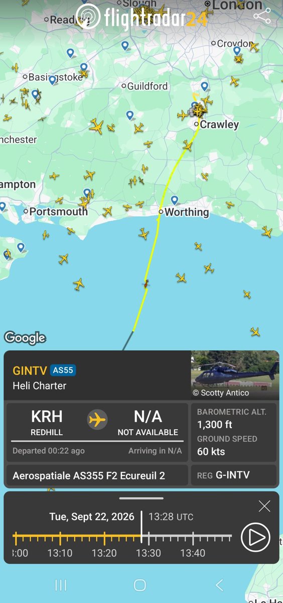 koenig115643's tweet photo. @AnthNFS @RealDannyTommo This was the plane and helicopter circling them. Helo switched its tracker off also https://t.co/IfRrbO6dLC