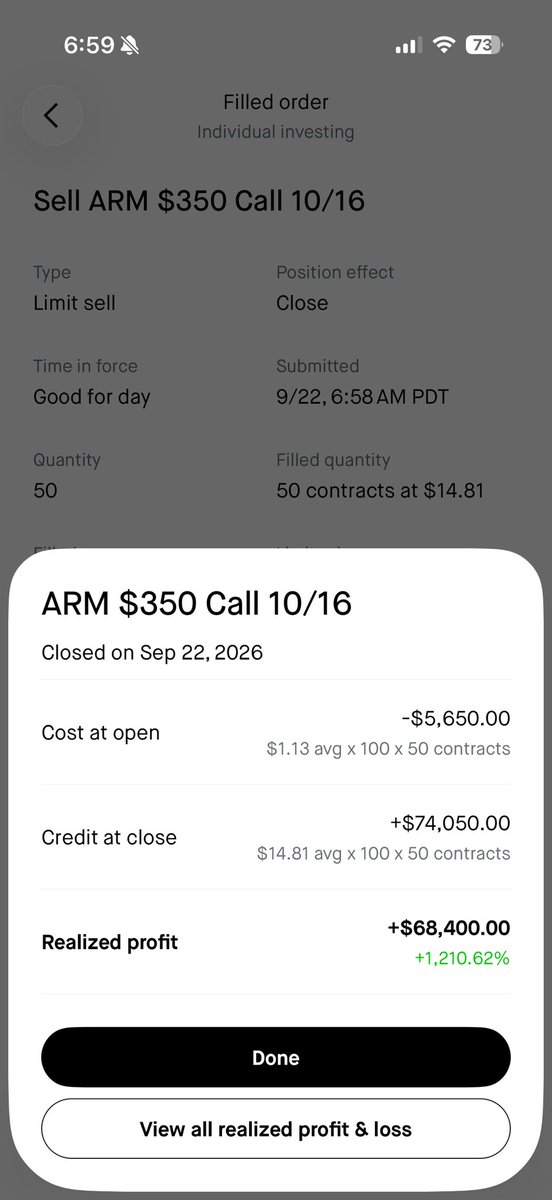 AmTakeshi's tweet photo. Trim 👻 $ARM 1210% https://t.co/VUWCAJ4J0E