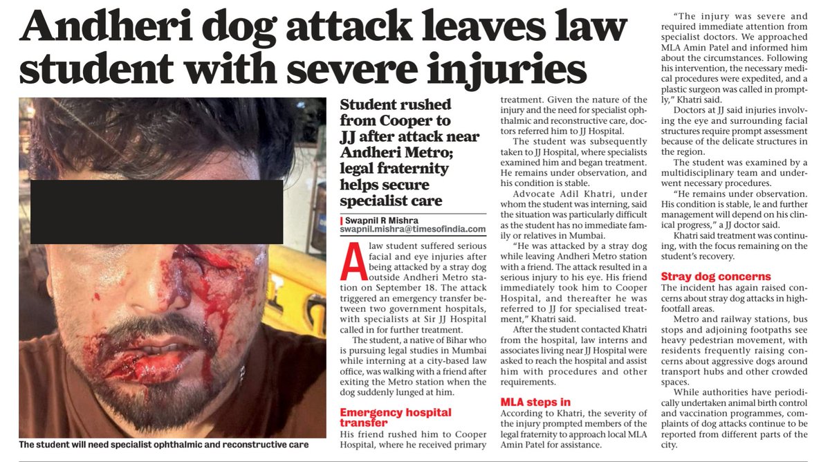 SinghDeepakUP's tweet photo. As said - Maharashtra Government and BMC, led by Devendra Fadnavis, actually thinks they are above the Supreme Court and they have power to disobey the court orders. 

Now, citizens are paying price for the state and central government harboured and sponsored #straydogs .

Maharashtra people can understand the priority of the government. @CMOMaharashtra