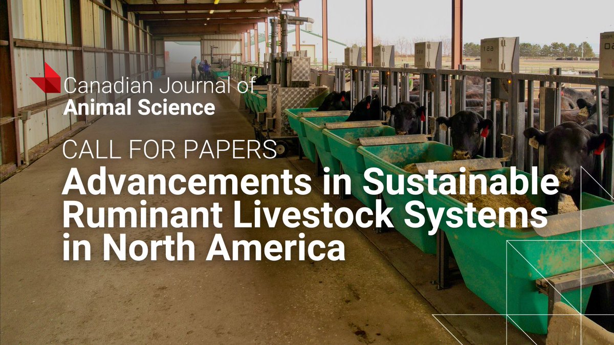 CanJAnimalSci's tweet photo. Now accepting submissions for a collection on livestock systems!

Contribute research on sustainability, animal welfare, precision management, nutrient cycling, and policy innovation.

Details ▶️ https://t.co/BXrCzD8vPY

#Livestock #Sustainability #AnimalScience https://t.co/f1JGmItIbN