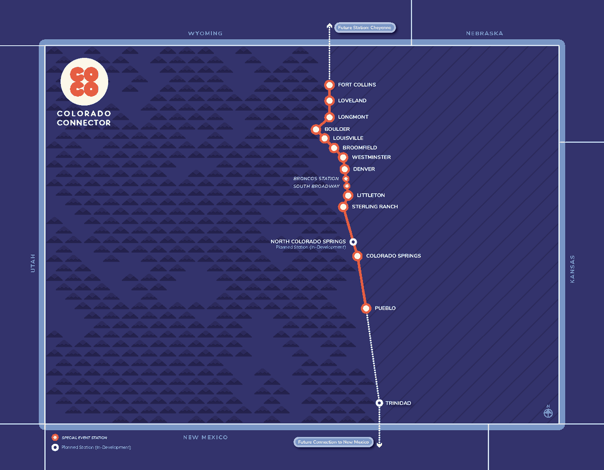 the_transit_guy's tweet photo. This November, voters will decide the fate of the Colorado Connector, a proposed transit plan featuring 10 daily round trips between Fort Collins and Denver, and eight between Denver and Pueblo, with an end-to-end travel time of 2 hours and 15 minutes. https://t.co/OdaHNscMVM