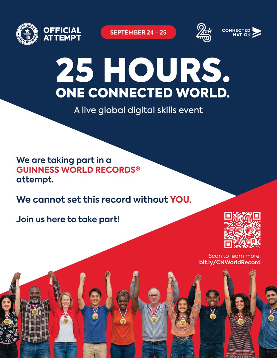 ConnectedFL's tweet photo. Are you getting excited?! Because we are! 🎉 We are officially 2 DAYS AWAY from “25 Hours. One Connected World.” 🌎💻

Be a part of this historic event starting at 9:00 AM ET this Thursday! Tune in right from our website: https://t.co/bg7EdAAB4i #CNWorldRecord https://t.co/VPnV5Xxp4c