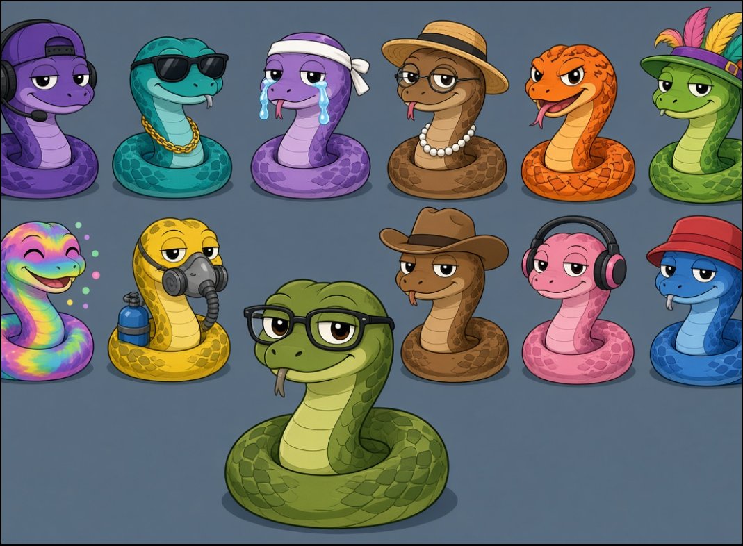 AuraMetaX's tweet photo. Not every character needs saving. Some just need claiming

Out of Slippy's twelve personalities, I already know which one is mine.

It doesn’t take long once you actually look. The art makes each one feel like an identity, not a color swap.

@Slippyclub is proving a character can hold more than one vibe.

Different moods. Different energy. Different ways of showing up.
Still one snake.

Most collections give you a face. This one gives you a personality to grow into

Still deciding which one's truly mine.

What's yours saying about you?