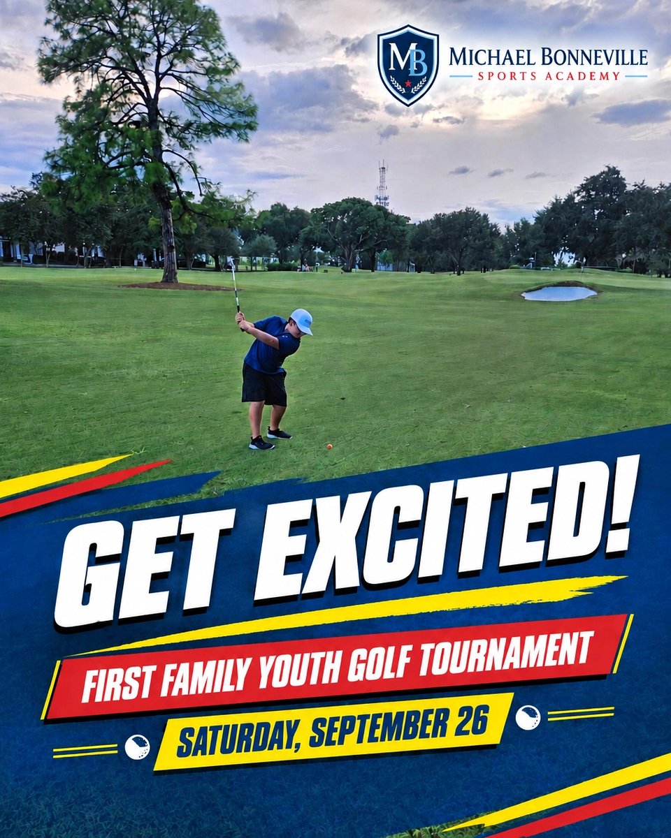 MBSportsAcademy's tweet photo. GET EXCITED! β³οΈπ¬ππΎππ»ββοΈ Family Youth Golf Tournament: Saturday, September 26, 2026! Register: https://t.co/oovUeVr7nX #FamilyGolf #YouthGolf #MBSA https://t.co/oAtzpSk5n3
