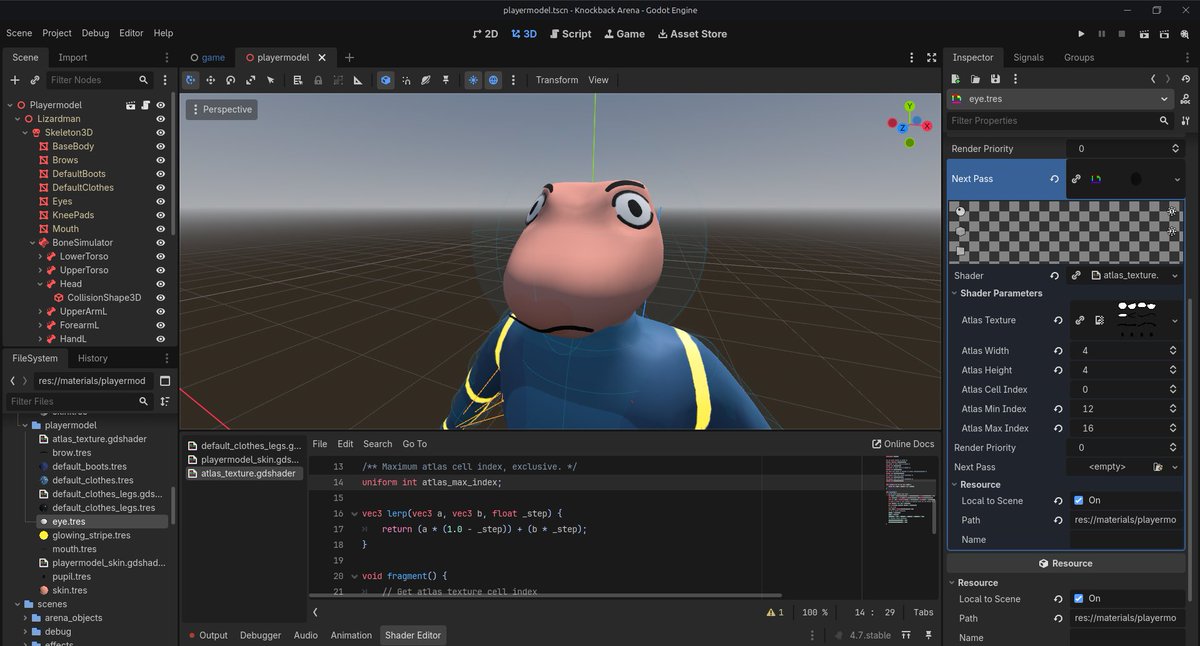 knockbackarena's tweet photo. I was looking for what image i could use as a profile picture because I had nothing prepared... until i started to work on player character's dynamic face
i can't stop giggling
Godot is such a funny engine
(#godot #gamedev #indiedev) https://t.co/OSgt4Trw9e