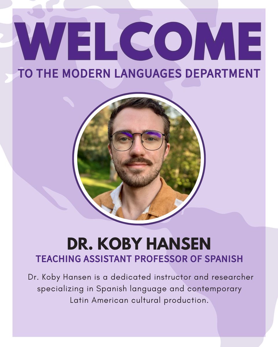 kstatespanish's tweet photo. Dr. Koby Hansen is our newest Spanish professor this year, and he brought his cat Loca along with him from California. Dr. Hansen love to travel, especially in Latin America, so that he can try new foods and local coffee! If you see him in Eisenhower, be sure to say hello! https://t.co/ksZVBNfIul