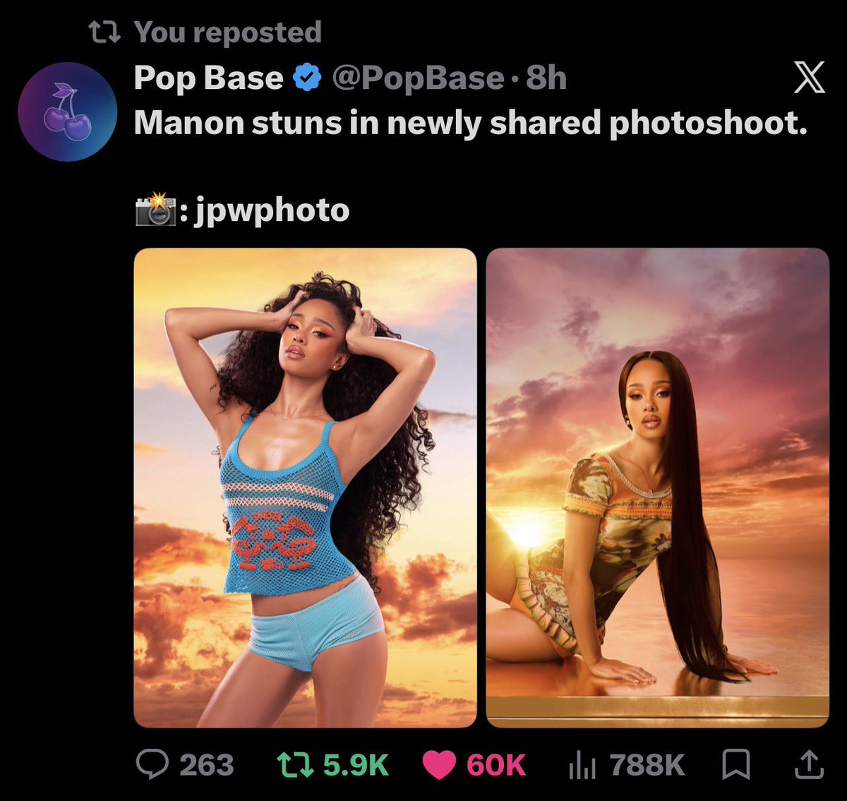 allyouhoesmadd's tweet photo. But ot5s told me Manon was forgotten and irrelevant? ☹️ took one photoshoot for her to break the internet #yallmad https://t.co/g8UPjvq2DJ