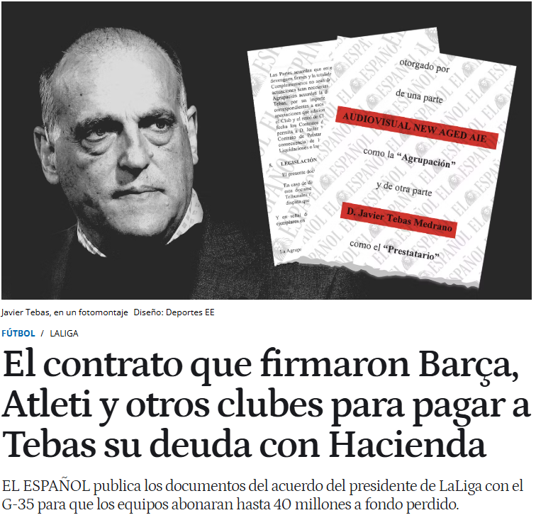 Fanaticos_RMCF's tweet photo. Citando al propio Javier Tebas en su post: "Menuda manera de entender la igualdad en la competición." https://t.co/ymq2hQ4ptM