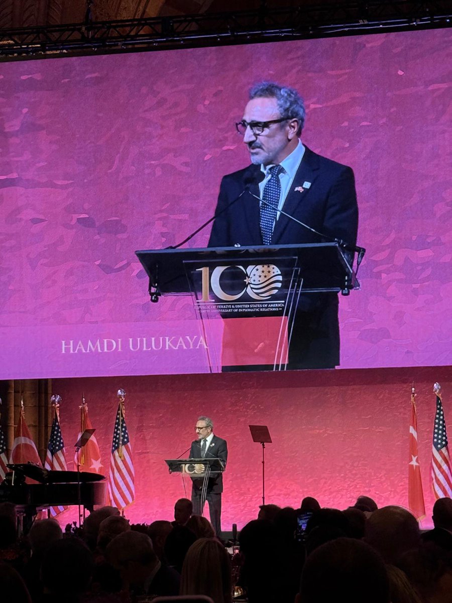 hakana's tweet photo. A century of friendship. A $100B ambition.

Last night in New York, we joined @USTBC and @USChamber's "100 Years of Friendship" dinner, hosted by @hamdiulukaya, as principals of Strategic Advisory Services @SAS_Corporate .

President @RTErdogan 's message was clear: the $100B trade target is within reach, and Türkiye is open for business with emphasis in nuclear, LNG, defense, and high tech.

Hamdi Ulukaya's message was just as clear: this friendship is carried by people who trust each other. The next chapter should create jobs and opportunity for young people in both countries.

Here's our take. $100B won't come from speeches. It will come from:
🔹 U.S. companies clearing regulatory hurdles in Ankara
🔹 Turkish manufacturers finding their footing in Washington
🔹 Deals that don't get lost in translation

That is the work we do every day.
The first 100 years were built by governments. The next 100 will be built by companies and investors.

Great to reconnect with Ambassador @USAMBTurkiye. His exemplary leadership could not have come at a better time for this relationship.

@USEmbassyTurkey @Chobani @USConsIstanbul 

#USTürkiye #100YearsOfFriendship #Türkiye #Trade #Investment #UNGA81 #trade #TrumpErdogan #Trump #Erdogan
