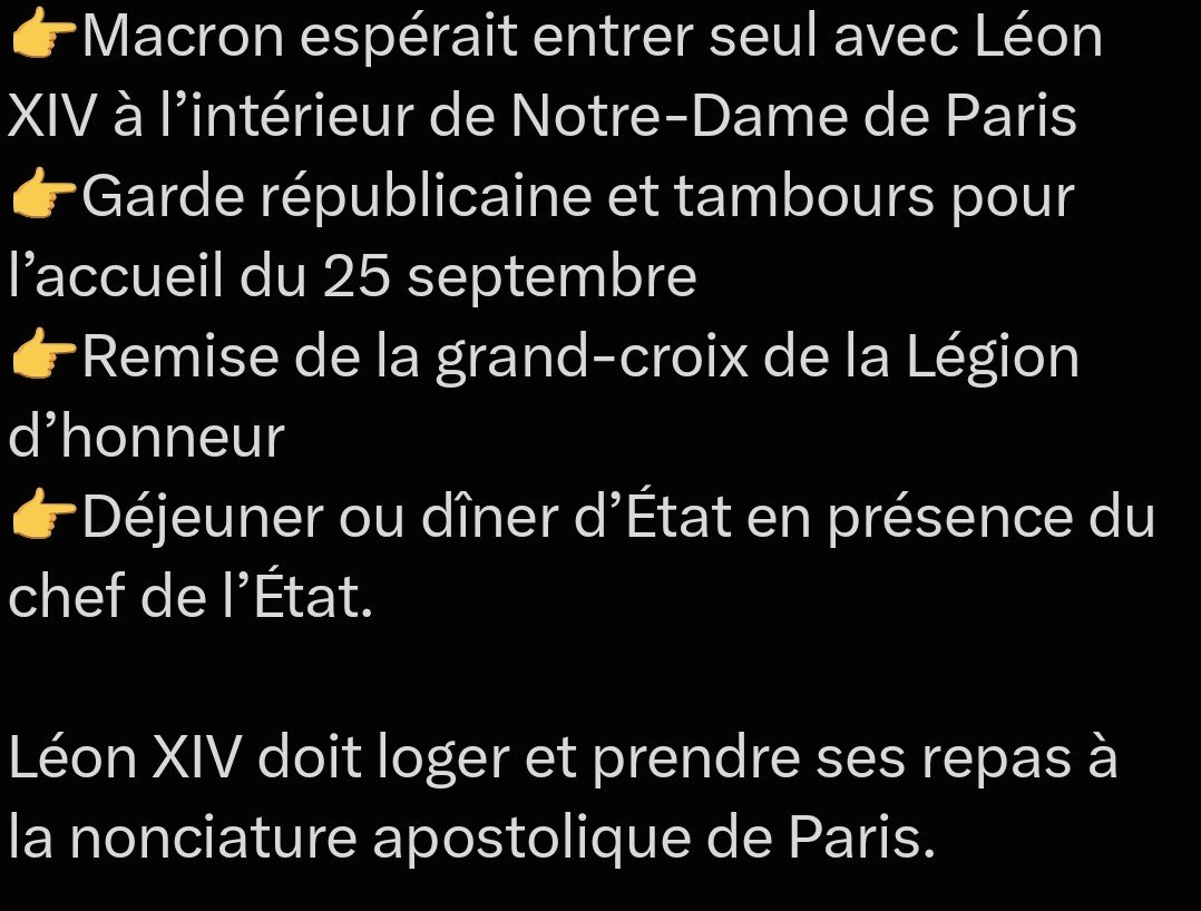 CharlyToc66's tweet photo. @BFMTV
@LCI @CNEWS @PascalPraud @RTLFrance ..Les vraies raisons du pourquoi Macron 1er n'assistera pas aux Messes de Léon XIV .. https://t.co/KSke7oufGd