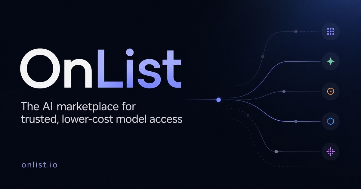 xos_labs's tweet photo. Onlist is a marketplace for AI model access.

Buying? Get the cheapest, highest quality tokens across 40+ providers.

Selling? Open your own store and resell your AI capacity.

One API key. No lock-in.

Find the cheapest model access now ->