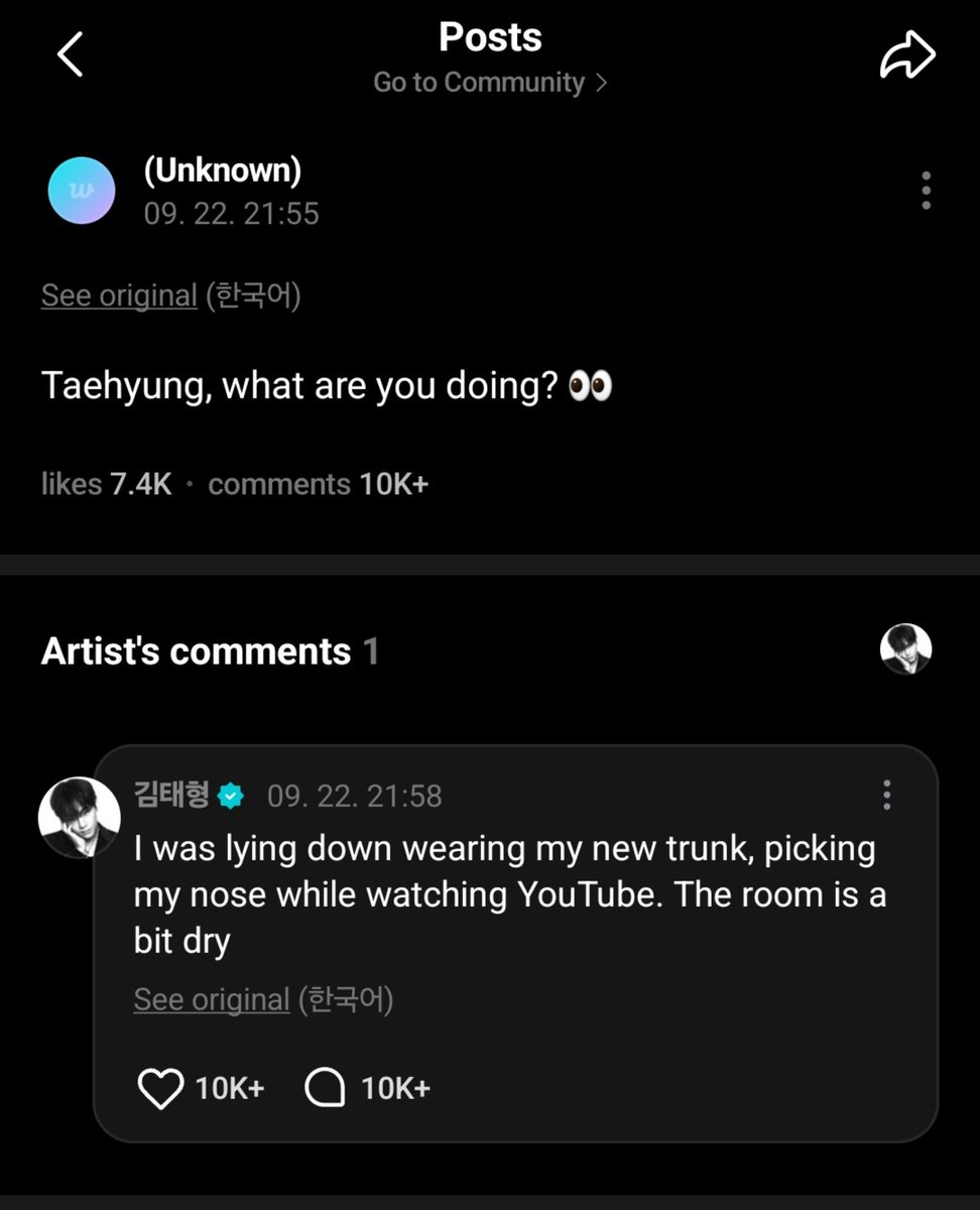 jkyoongs's tweet photo. taehyung ur so funny pls never go bald https://t.co/Hxx1rvBftm