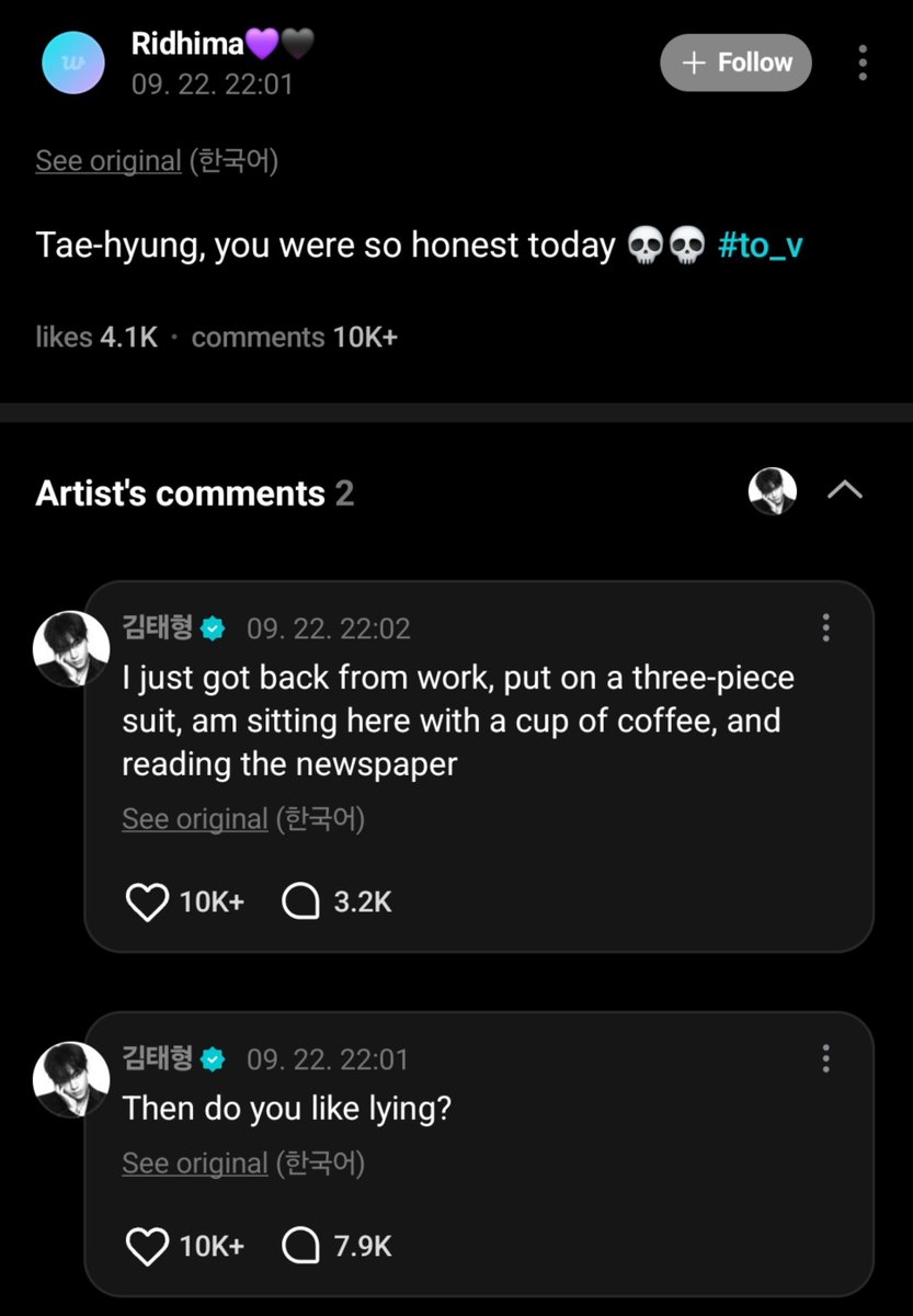 jkyoongs's tweet photo. taehyung ur so funny pls never go bald https://t.co/Hxx1rvBftm