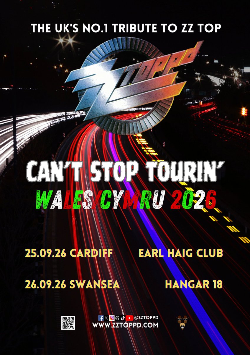 ZZTOPPD's tweet photo. 🏴󠁧󠁢󠁷����󠁳󠁿🏴󠁧󠁢󠁷󠁬󠁳󠁿PEOPLE OF WALES/CYMRU🏴󠁧󠁢󠁷󠁬󠁳󠁿🏴󠁧󠁢󠁷󠁬󠁳󠁿

Now it's your turn! 

We've been coming here since our first tour in 2023 and there was no way we wouldn't be coming back again!

Catch us this weekend at the following venues: 

25.09.26- @earl_club Cardiff
TICKETS: https://t.co/yBHd7kTgYY

26.09.26- @Hangar18MV Swansea 
TICKETS: https://t.co/1dKfFFmOn3

Let us know which show(s) you'll be at! 

Have mercy/Trugarha 😎