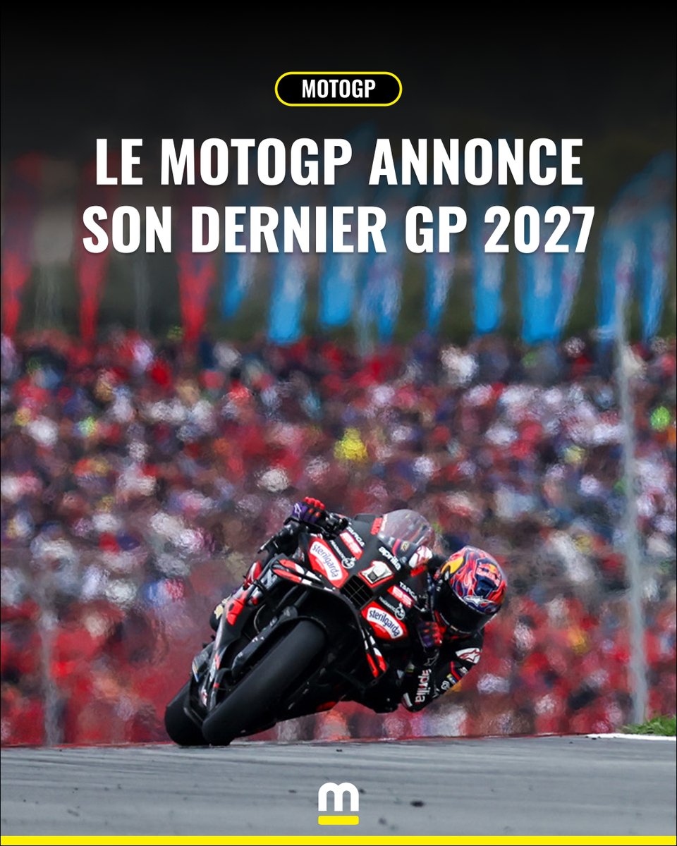 Motorsport_FR's tweet photo. 🗓️ Avant d'officialiser son calendrier complet, le #MotoGP annonce son dernier Grand Prix 2027

👉 https://t.co/1YjG0beAjl https://t.co/VnYSFDkijL