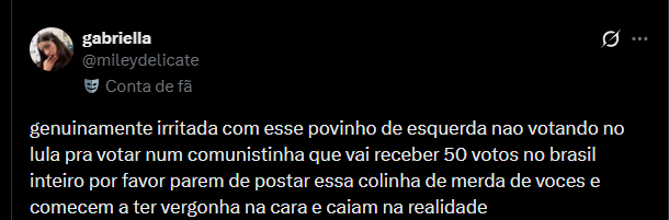 filipeferrari's tweet photo. Esse ano não tem Marina Silva ou Ciro Gomes pro PT botar a culpa.

Sobrou pro 1% comunista. https://t.co/GSuCB1PZnX