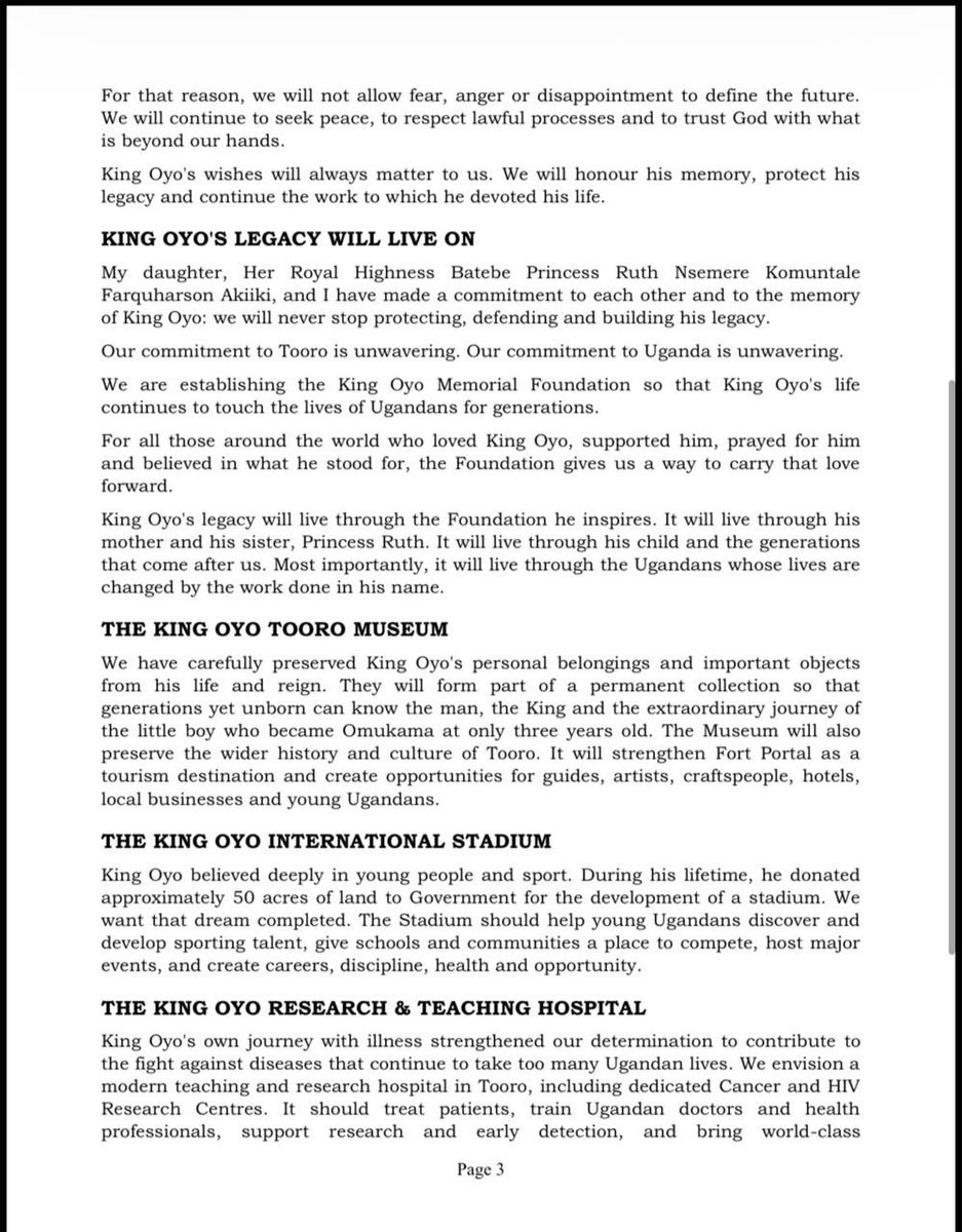 QueenOlimi's tweet photo. STATEMENT OF APPRECIATION FROM HER ROYAL HIGHNESS THE QUEEN MOTHER OF TOORO, BEST KEMIGISA. https://t.co/BZF2AXnzHN