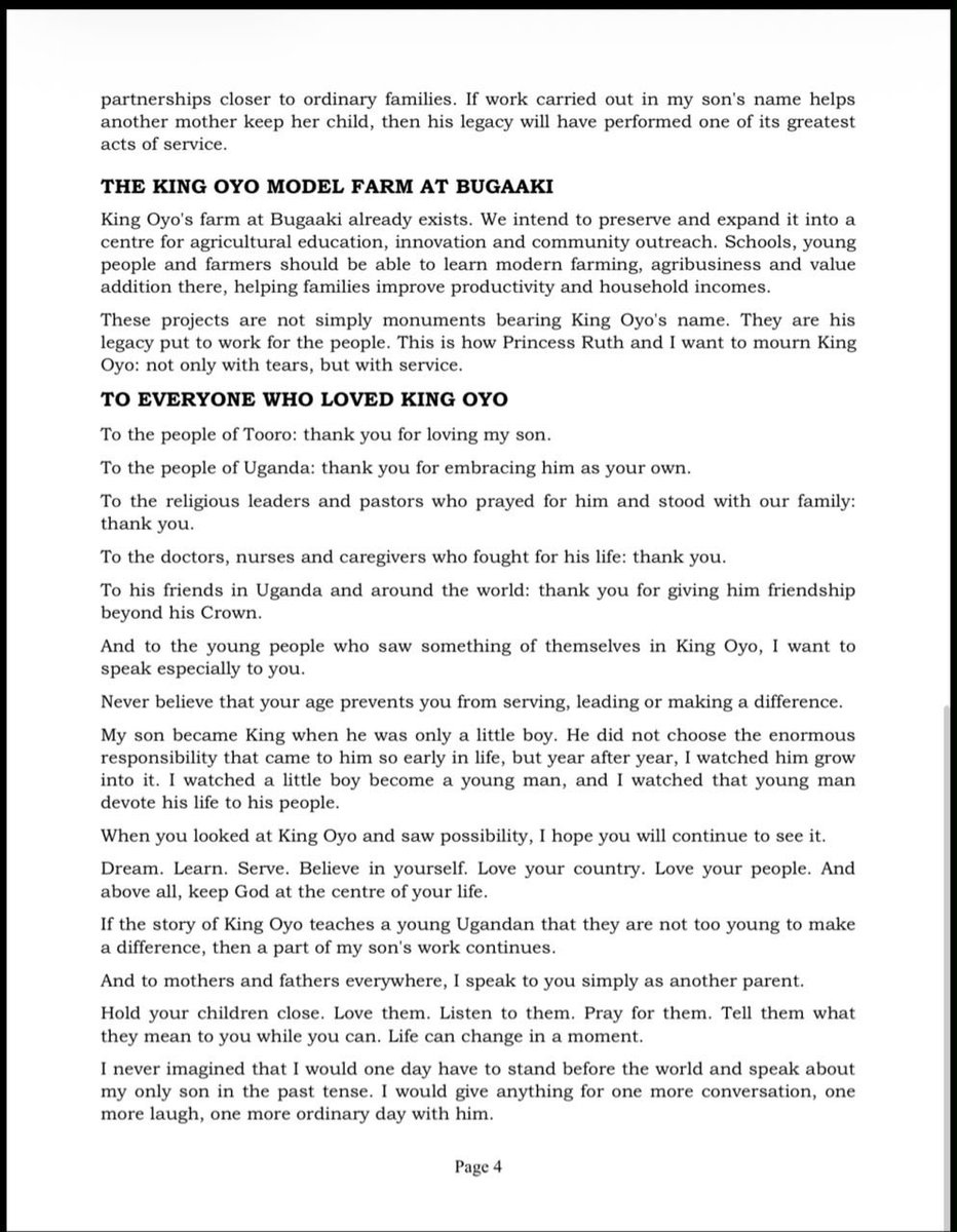 QueenOlimi's tweet photo. STATEMENT OF APPRECIATION FROM HER ROYAL HIGHNESS THE QUEEN MOTHER OF TOORO, BEST KEMIGISA. https://t.co/BZF2AXnzHN
