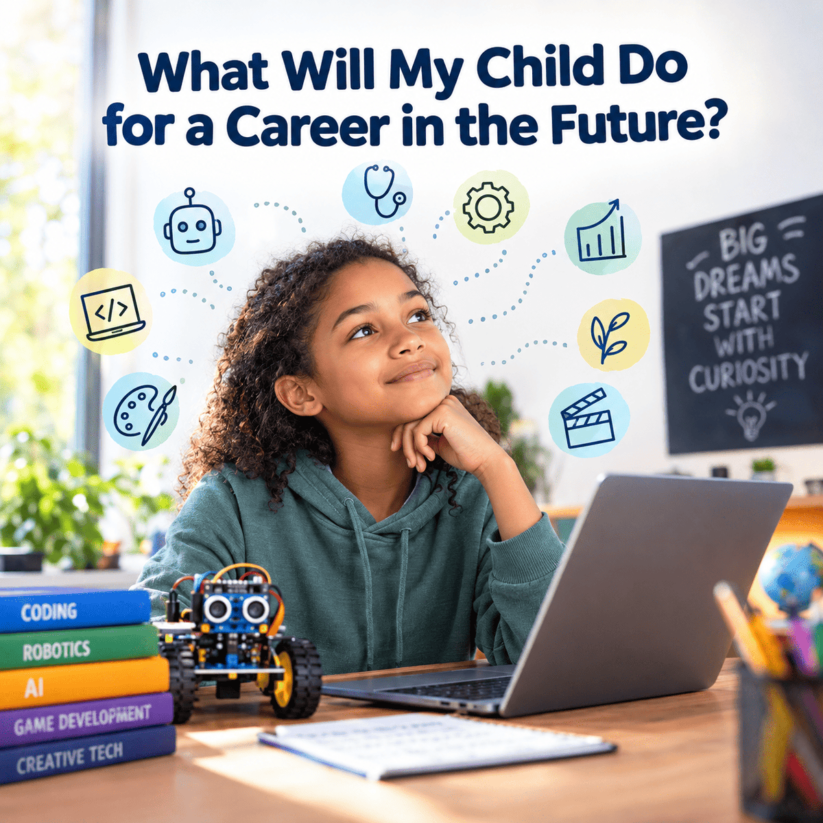 cheery_robot's tweet photo. 🚀 What will your child do for a career in the future?

We can't predict every future job—but we can help children develop problem-solving, creativity, critical thinking and adaptability.

📖 Read more:
https://t.co/rA6L6Wztxm
#FutureSkills #CodingForKids #STEM #FutureCareers https://t.co/zsJZdencKS