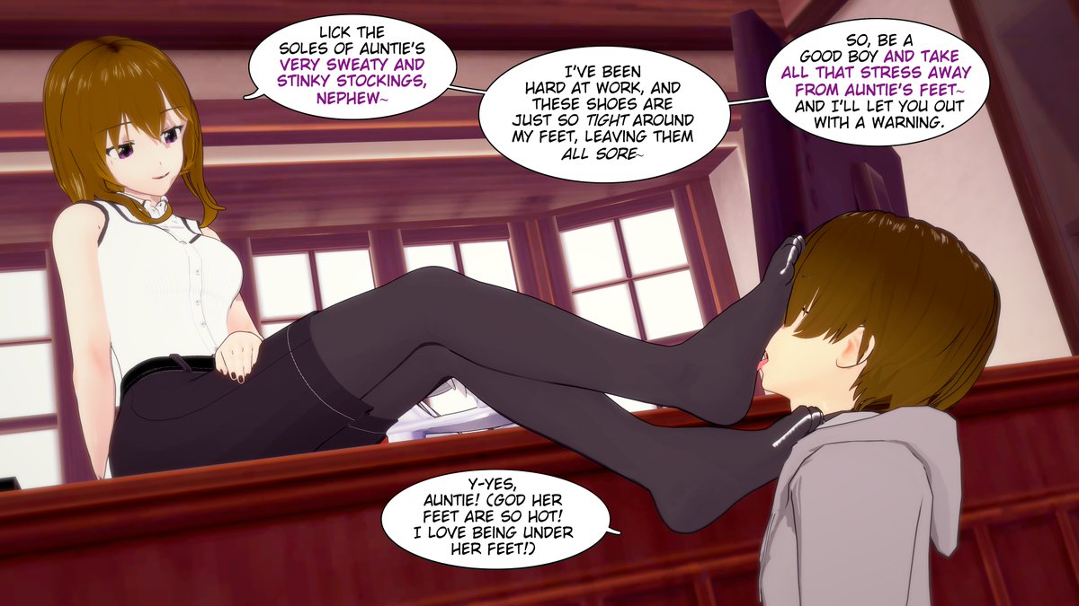sammyssister4's tweet photo. Continuing that School series I had, we now have the Principal of the school, who is one of the student's Aunt! She talks sweet and yet she uses her own Nephew to be nothing but her slave~ enjoy! https://t.co/IUZhY3JK75