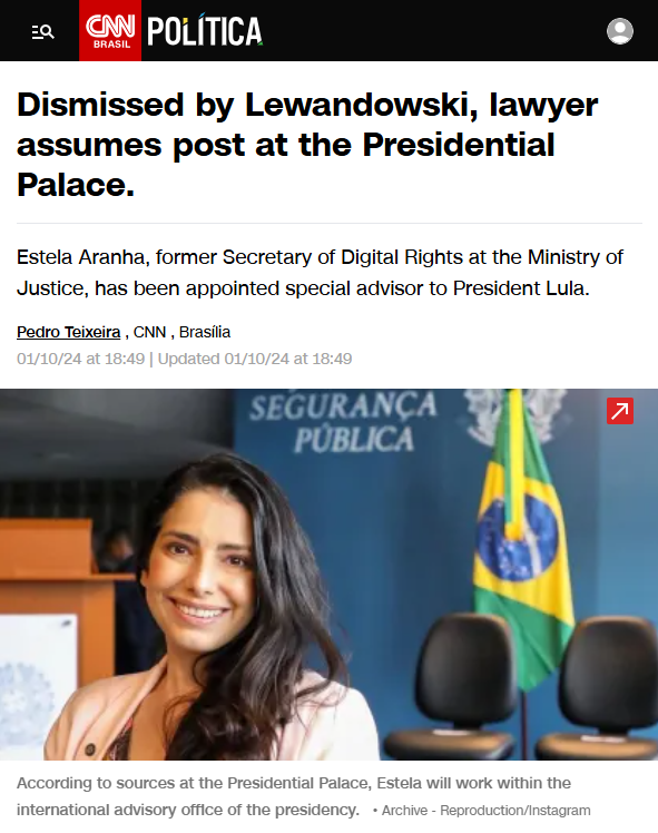 pierre_160754's tweet photo. 🚨🇧🇷⚖️🗳️
This woman is a key figure in the censorship apparatus in Brazil, serving Lula and his project for power.

Estela Aranha is a lawyer and jurist from São Paulo, specializing in digital law, data protection, and artificial intelligence. She graduated from the Faculty of Law at USP (Largo de São Francisco) in 1999. She worked in the area of ​​government affairs at CSN (2011–2020), chaired the Data Protection and Right to Privacy Commission of the OAB-RJ (Brazilian Bar Association, Rio de Janeiro chapter), and is a professor of postgraduate studies in digital law.

Trajectory in Lula's government
She was part of Lula's government transition team and is linked to the Prerogativas Group , an organization of jurists aligned with the president that placed dozens of names in the administration. In December 2022, Flávio Dino chose her to head the digital affairs area at the Ministry of Justice. In 2023, the structure was formalized as the National Secretariat for Digital Rights, linked to the minister's office. In this role, she participated in discussions on platform regulation, network oversight, and AI governance (including in UN forums).

With Dino's move to the Supreme Federal Court (STF), Ricardo Lewandowski replaced her. She was then appointed special advisor to the Presidency of the Republic (an appointment associated with Rui Costa). In early 2025, she began advising the Presidency of the Superior Electoral Court (TSE), in Cármen Lúcia's office. In June 2025, Cármen Lúcia appointed her secretary-general of the Advisory Working Group created to improve the fight against electoral disinformation with an eye on the 2026 elections.

In July 2025, Lula chose her, from a shortlist of three candidates from the Supreme Federal Court (STF), to be a full-fledged minister of the Superior Electoral Court (TSE), filling the vacancy for legal professionals. She took office in August 2025, with a term until 2027. As a minister, she has already worked on cases involving electoral propaganda, disinformation, and the use of image rights (including the injunction that reinstated the prohibition on Jair Bolsonaro's photo in campaign material for a PL candidate).

Alignment with Lula
The alignment is institutional and political, not formally partisan (she is not affiliated with the PT). She went through the transition, the Ministry of Justice during Dino's administration, the Presidential Palace, and the TSE (Superior Electoral Court) under Lula's direct nomination. The Prerogativas group, of which she is a part, has a consensus in supporting Lula. Her expertise in digital rights has been presented, both by the government and in news reports, as an asset for combating disinformation and engaging in dialogue (or confrontation) with big tech companies in the 2026 elections. Critics see her as a piece of the apparatus for regulating and restricting content associated with the government; defenders describe her as a technical expert in protecting rights in the digital environment.

@BrendanCarrFCC @SecRubio @DeputySecState @WHAAsstSecty @StateDept @elonmusk @chrispavlovski @emd_worldwide @DarrenJBeattie @Daniel_PerezFL @SecScottBessent @UnderSecTFI @USTradeRep @CBP @CBPTradeGov @DNIGabbard @CIADirector @FBIDirectorKash @SenMikeLee @SenRickScott @SenAshleyMoody @JudiciaryGOP @SenJudiciaryGOP @Jim_Jordan @RepMariaSalazar @RepCarlos @repdarrellissa @AGToddBlanche @dojphofficial @freedomonthenet @MikeBenzCyber @HouseForeignGOP @BolsonaroSP @pfigueiredo08 @allanconta5 @MaryAnastasiaOG @shellenberger @david_agape_ @ggreenwald