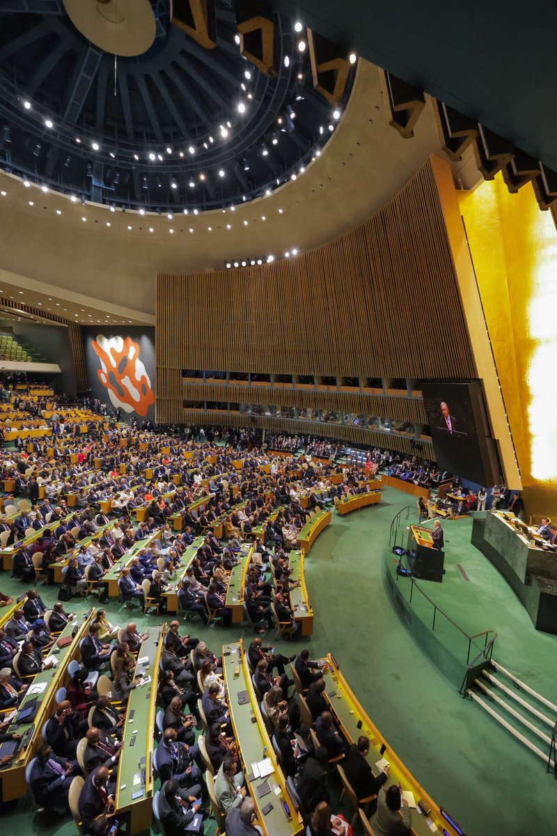 vonderleyen's tweet photo. The 81st United Nations General Assembly opens against the backdrop of a new reality.

A multipolar, more transactional world, where the temptation to turn inward can be strong.

But it also opens with one certainty for Europe.

The challenges we face are too great, too complex and too interconnected for any nation to tackle alone.

That is why Europe will always choose outreach and cooperation.

With trusted and like-minded partners.

And through a strong multilateral system built to champion peace in today’s world.