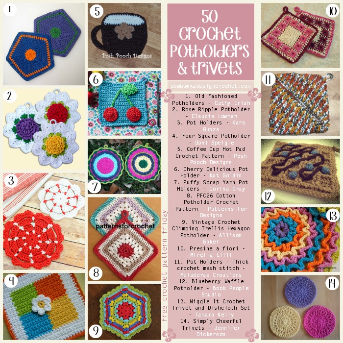 OombawkaDesign's tweet photo. These potholders ( pot holders ), trivets and hot pads make great gifts!  Not only are they quick projects to crochet, they are pretty and functional too! Try one to learn a new stitch and use up some of your yarn stash in the process.https://t.co/0k5Vh65e9R https://t.co/zKPWMnYkqe