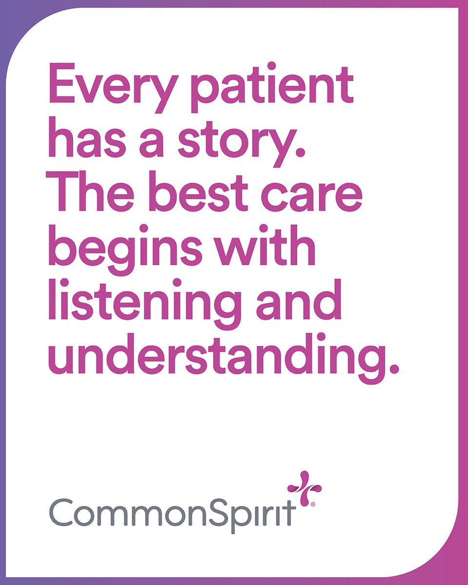 cshbrazosvalley's tweet photo. Every person brings a different story, concern &amp; hope for their health. Listening deeply means pausing long enough to understand what matters to the person in front of us, rather than assuming we already know. Better care begins when people feel heard.
#CommonSpirit #BrazosValley https://t.co/cOjYj6pyeK
