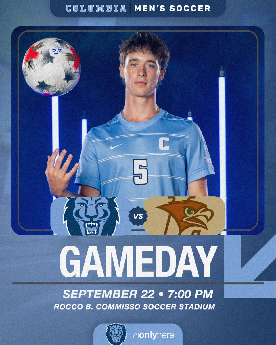 CULionsMSOC's tweet photo. 🦁 Gameday!
🆚 Lehigh
🕖 7:00 p.m.
🏟️ RBC Soccer Stadium
📍 New York, N.Y.
Watch on ESPN+
🖥️ https://t.co/n2XpOrmkgk
📊 https://t.co/9bDHa0EdGf
#RoarLionRoar 🦁 // #OnlyHere 🗽 https://t.co/AXCjyPuwdz