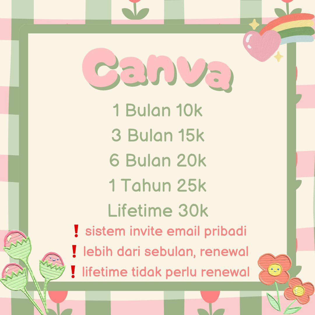 rainoirx's tweet photo. @sweetsshyy alooo, aku jual canva pro boleh pay akhir https://t.co/TMBrI8eHHk