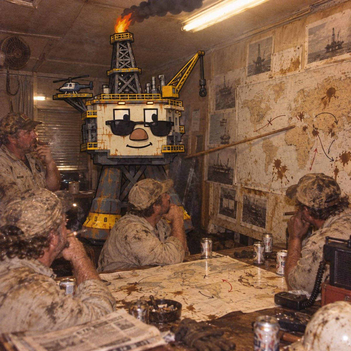 OilrigOnStonk's tweet photo. me and the boys explaining geopolitics after holding $OILRIG for 48 hours https://t.co/ElTUlJ4Sfn