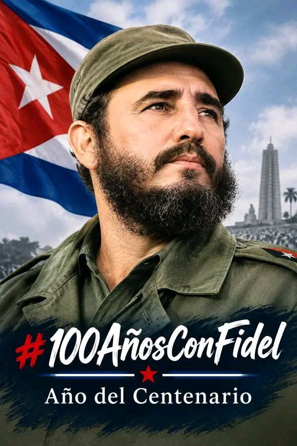 AlexiEsp2026's tweet photo. Fidel Castro: "Ha encontrado Cuba la fuerza moral y material para salir victoriosa en el terreno político e ideológico en la lucha contra el bloqueo económico, la subversión y las agresiones del imperialismo yanki".
#100AñosConFidel #Cuba 🇨🇺 https://t.co/1kRKEfiliN