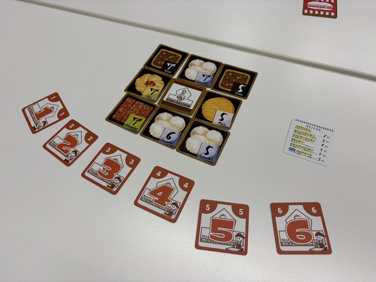 MrandMrs_Games's tweet photo. 『スピマテカードゲーム』@spiriamaterial 
すぐに遊べてTCG入門におすすめ

『スマートクッキーボックス』@mashiroyagames 
綺麗なクッキー缶をつくるタイル配置

『十八怪談』@tablexgames 
和風怪談モチーフの2人用対戦

『クソサバ』@tennkuunagi 
サクッと遊べるサバイバル https://t.co/rU2mHecBhq