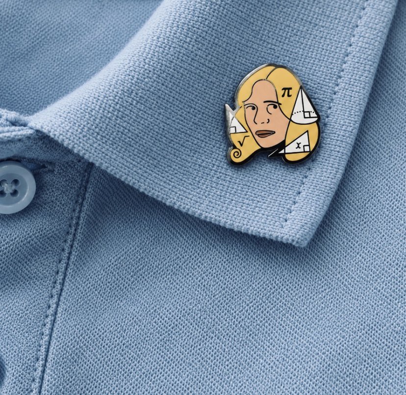 senhorinhamalta's tweet photo. comprei um broche da nazaré e, se meus alunos perguntarem quem é, eu direi que é a mãe da matemática https://t.co/Muqri34bwt