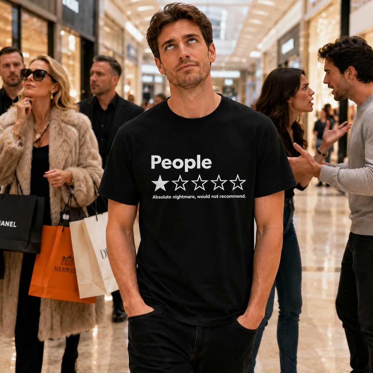 Modazlabs's tweet photo. Normal T-shirts are available elsewhere.
Funny. Retro. Movies. Music. Cars. Christmas. And some designs that are difficult to explain.