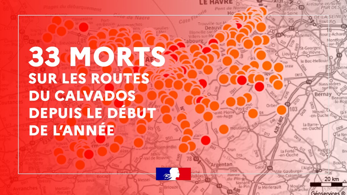 Image de Préfet du Calvados - 🚨 Sécurité routière : 33 morts sur les routes du Calvados depuis le début de l’année.

Au 31 août 2