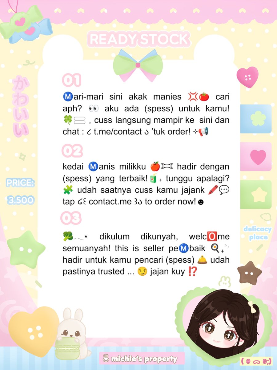 nyakng's tweet photo. 🍅🍀𝅃 wording bio kidcore theme ready stock, yang mau jajan bisa langsung chat yaa! 😋✋🏻 https://t.co/L7NBiZV4dr