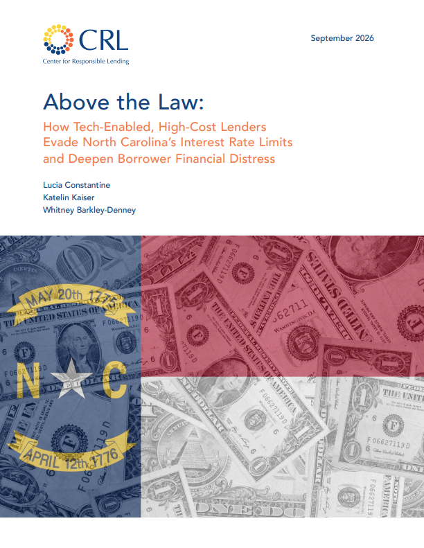 CRLONLINE's tweet photo. New Report - High-cost lenders continue to use out of state #RentaBank partnerships to evade North Carolina interest rate caps and consumer protections, making it harder for households to meet their basic needs and build financial stability. https://t.co/x5YtYeM18b https://t.co/mTZn30LbZX