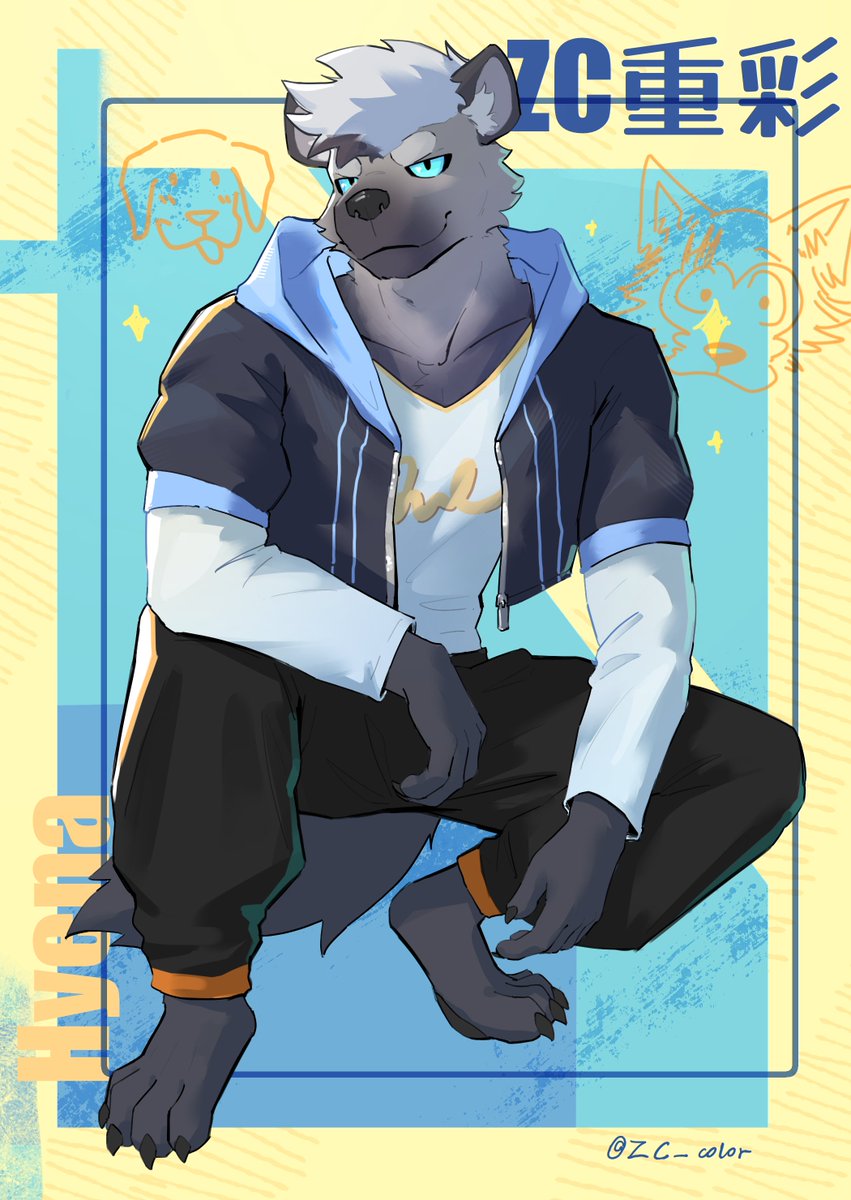 ZC_color's tweet photo. A poster hehehe

 (My sona finally put on his clothes.) https://t.co/h7DR2PFekJ