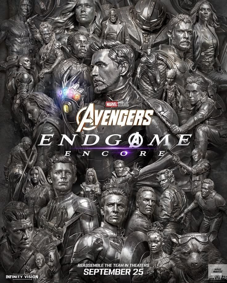 moviemnfs's tweet photo. Yg besok nonton mvs Avengers Endgame Encore, drescode nya hitam hitam yaa. karena rumor &amp; teori mengatakan ada 2 OG avengers yg metongs😭🥀 https://t.co/gou61VU7ll