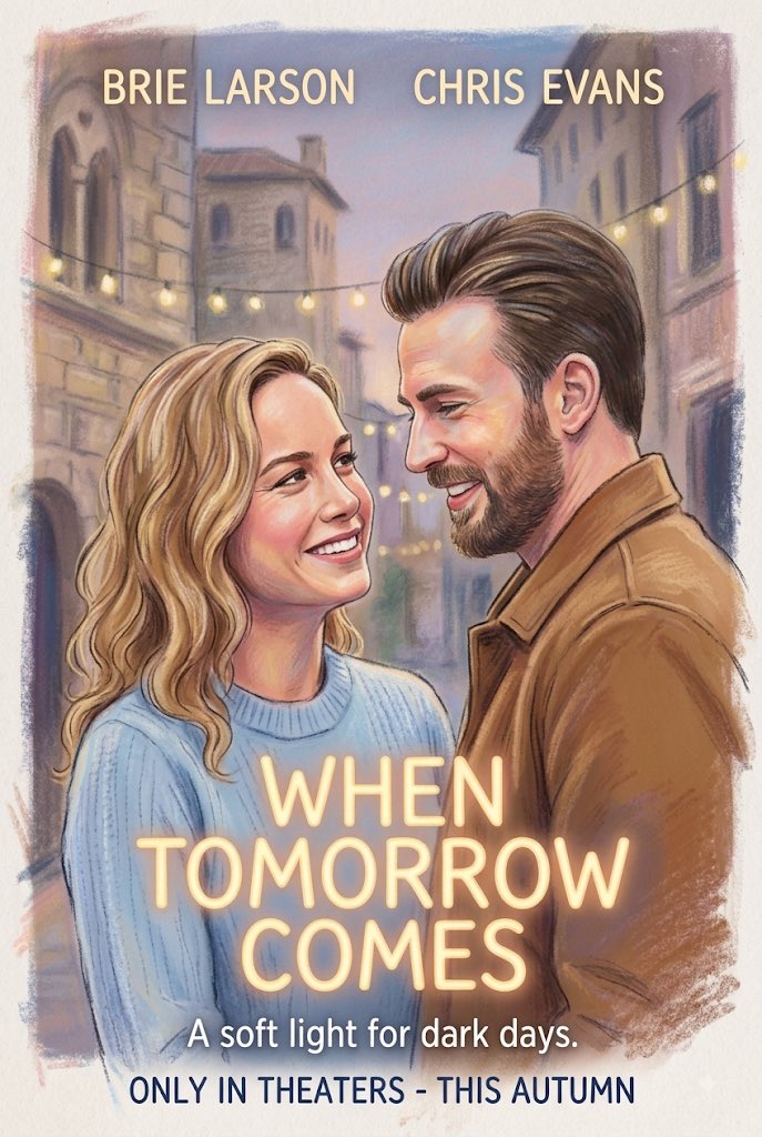 matt_91X's tweet photo. #Ai #AiArt #Concept #Poster #WhenTomorrowComes #BrieLarson #ChrisEvans #Soft #Light #Dark #Days https://t.co/DfVlzfOP6R