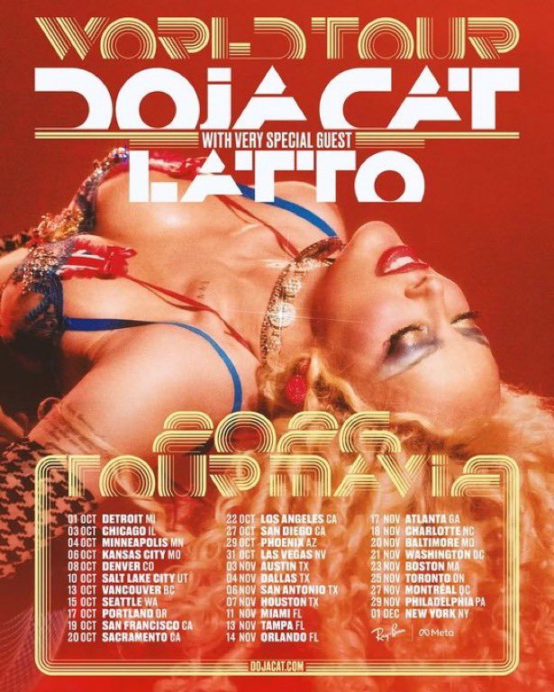 Lattobase's tweet photo. Latto will join Doja Cat’s ‘Tour Ma Vie’ as a special guest for the North American leg, kicking off next Thursday, October 1. https://t.co/aJzccADC6y